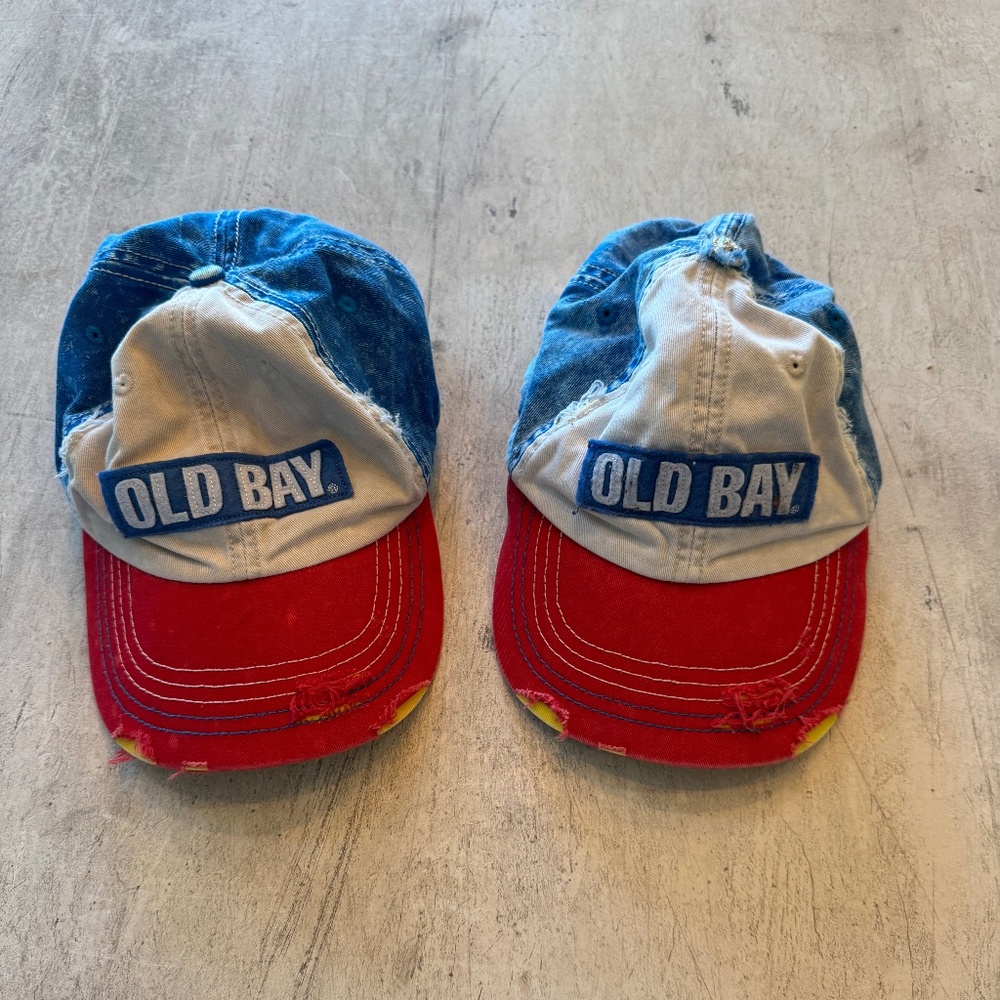 Pair of Old Bay Maryland my Maryland Baseball Hats Caps